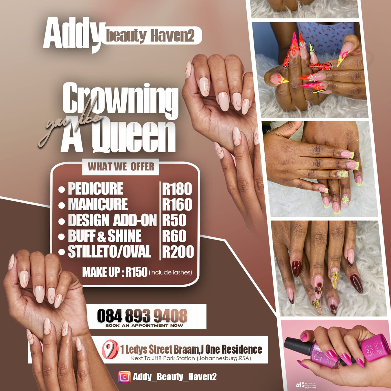 Addy Beauty Haven nail salon promotional poster
