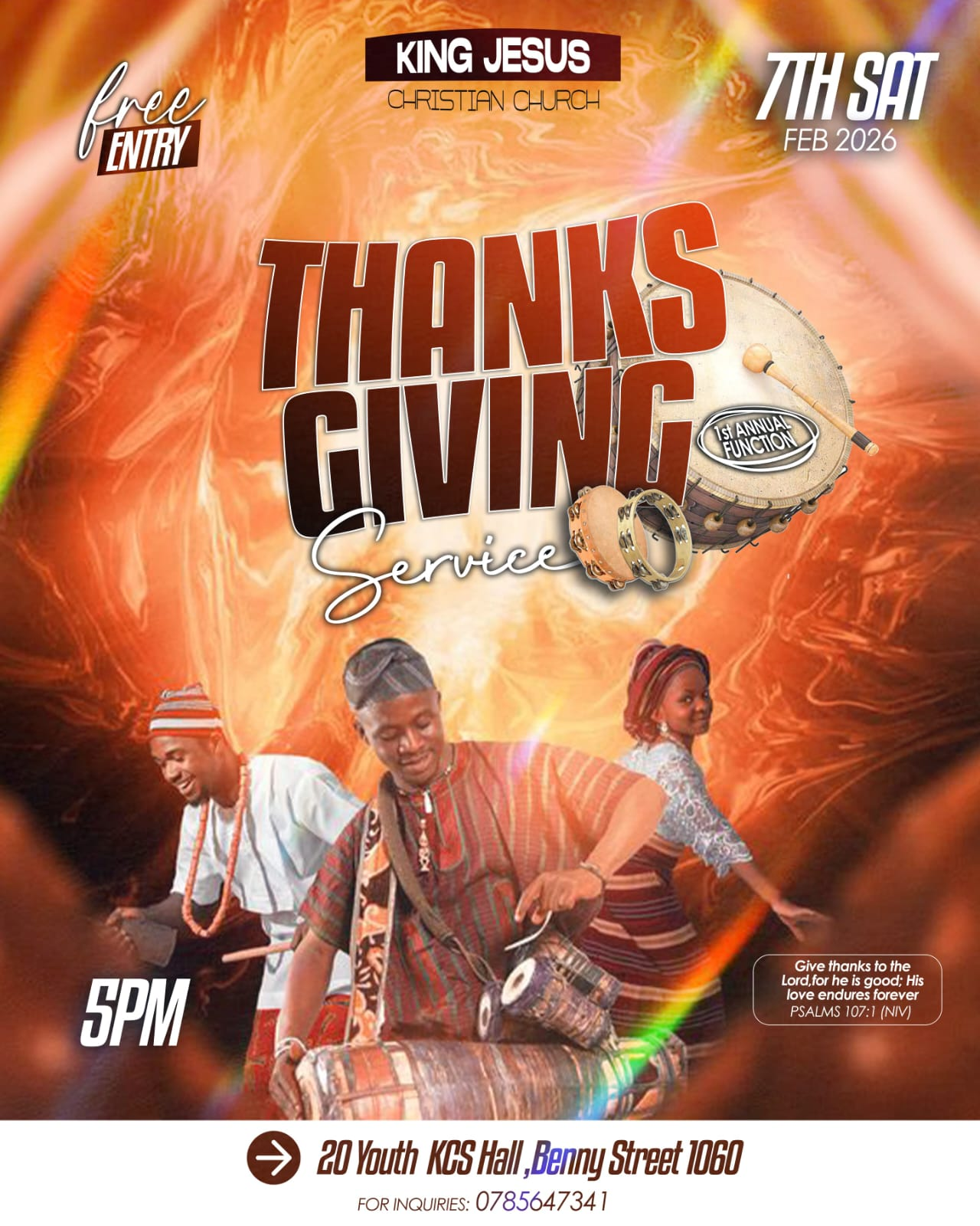 Thanksgiving Service church event flyer design